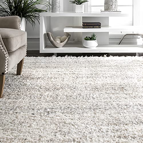 nuLOOM Brooke Shag Tasseled Area Rug - 5x8 Shag Area Rug Casual Ivory Rugs for Living Room Bedroom Dining Room Nursery - Image 3