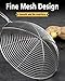 Enhanced Version Stainless Steel Spider Strainer Skimmer Ladle, Set of 3 Sizes Kitchen Strainer Spoon for Cooking and Frying, Pasta Strainer, Food Preparation-32.5cm, 36cm, 38cm