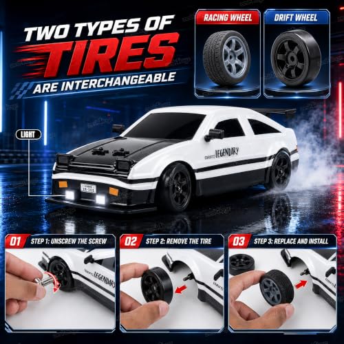 Image of Zest 4 Toyz Remote Control Car Toy for Kids | RC Drift Racing Car with LED Head Light | 20Kmph, 50+ft Range 2.4GHz Remote | Rechargeable Battery | 4WD RC Drift Racing Car