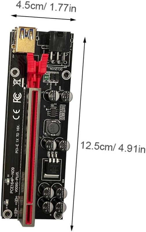 Angoily 6sets Pci-e Riser Kit to Graphics Card Adapter USB Connection Plated Design for Enhanced Stability and -Term Use