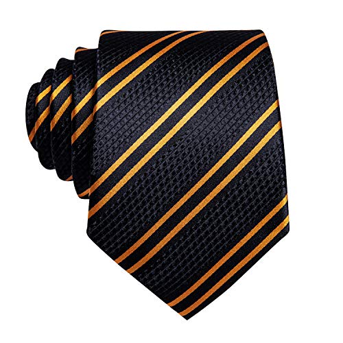 Image of Hi-Tie Father and Son Tie Set Striped Plaid Ties for Men and Boys Silk Necktie Pocket Square Set for Wedding Gifts