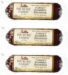 Hickory Farms Turkey Summer Sausage 10 Ounces (Pack of 3)
