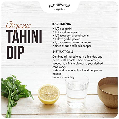 Pepperwood Organic Stone-Ground Ethiopian Sesame Tahini Paste, Hulled, Unsalted, Non-GMO, Gluten-Free, Kosher, Vegan, USDA Organic, Peanut-Free, 6.6lb Bucket - Thumbnail 6