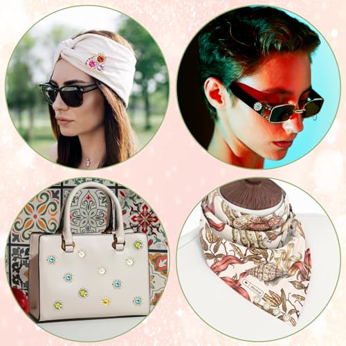 image for Ptwola 150 Pcs Mixed Colors Sew on Rhinestones Crystals Glass Gems Met