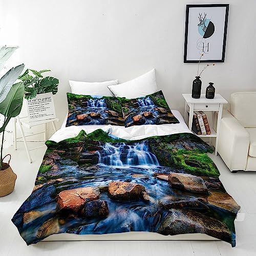 ANHOPE Dinosaur Duvet Cover Set Soft 3 Piece Bedding Set with Jurassic Wild Animal Dino Print Pattern Comforter Cover Set with Pillowcase All Season Quilt Cover with Zipper for Kids Boys Girls Single