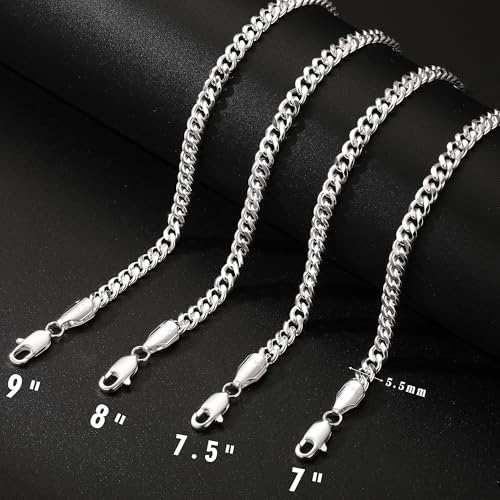 Pulsera de plata esterlina S925 para hombre 5.5mm miniatura 7