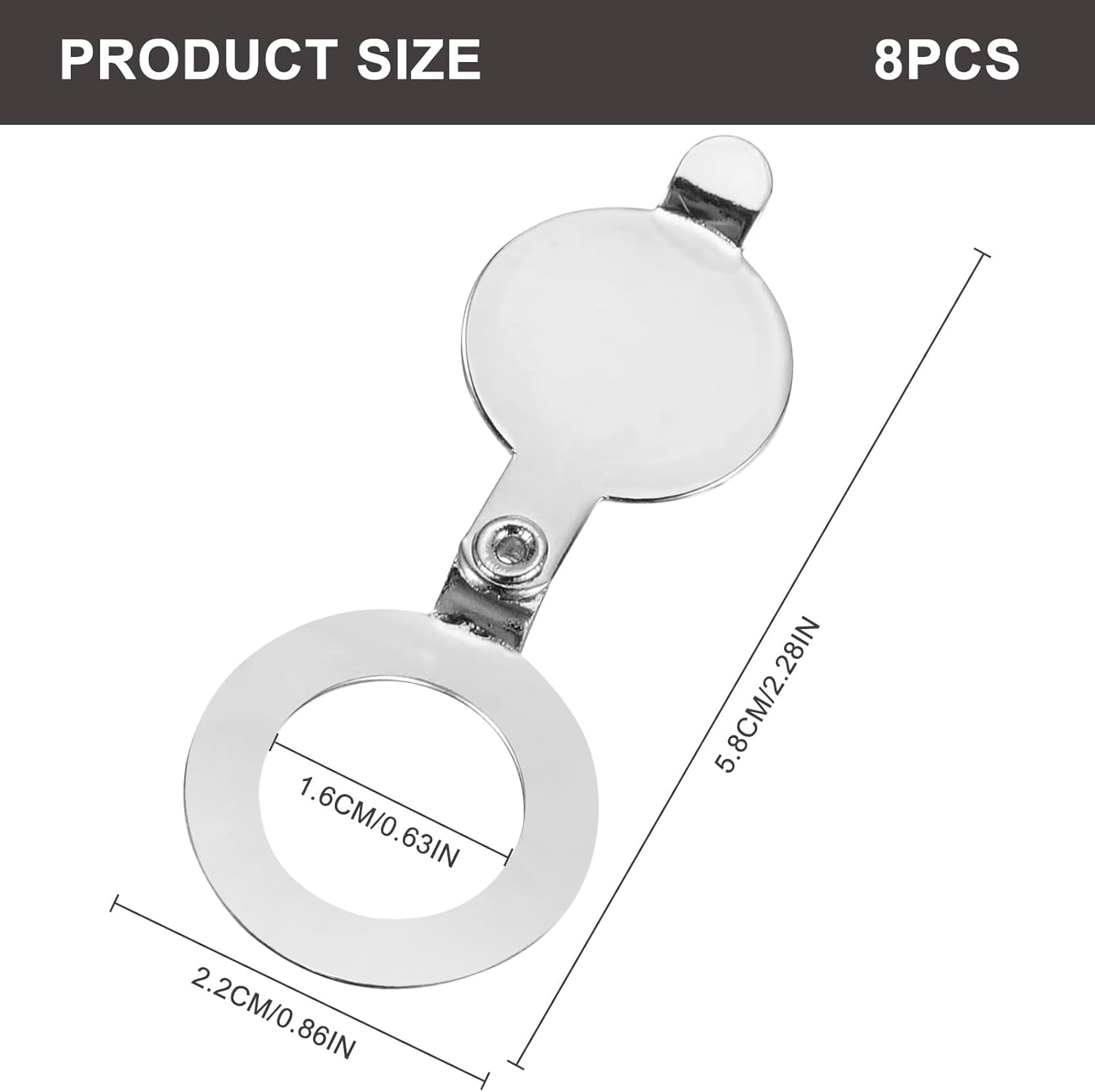 8pcs Peephole Cover Plates,Rotating Privacy Security Cover for Front Door Stainless Steel Peep Hole Covers for Hotel Home Apartment Use,Inner Diameter 1.6cm