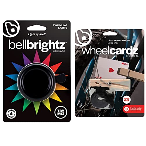 Brightz Led Light Up Bike Bell & Bike Wheel Spoke Noise Maker Combo - Bellbrightz Led Light Up Bike Bell With Clear Ring Sound With Wheelcardz Bike Wheel Spoke Noise Maker #TOP23