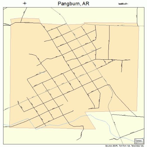 Large Street & Road Map of Pangburn, Arkansas AR Printed poster size