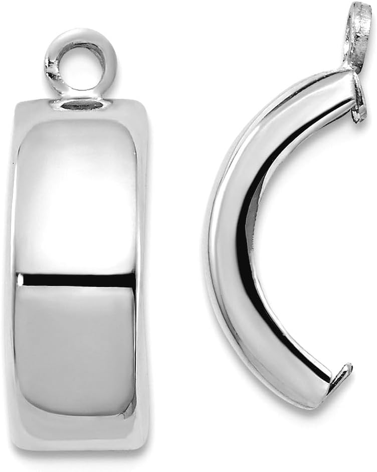 5mm 10k White Gold Polished Earrings Jackets 12x5mm Wide Earring Jacket for Women