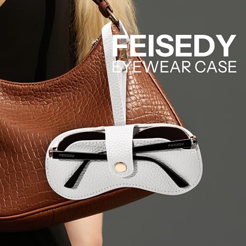 Image of FEISEDY Sunglass Case, 2Pcs Soft Leather Eyeglass Cases for Women