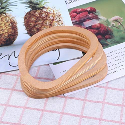 MILISTEN 4pcs Wood Bag Oval Handles Clutch Bag Handle Bar Diy Purse Handbag Handle Replacement Bag Handles Handmade Bag Accessories