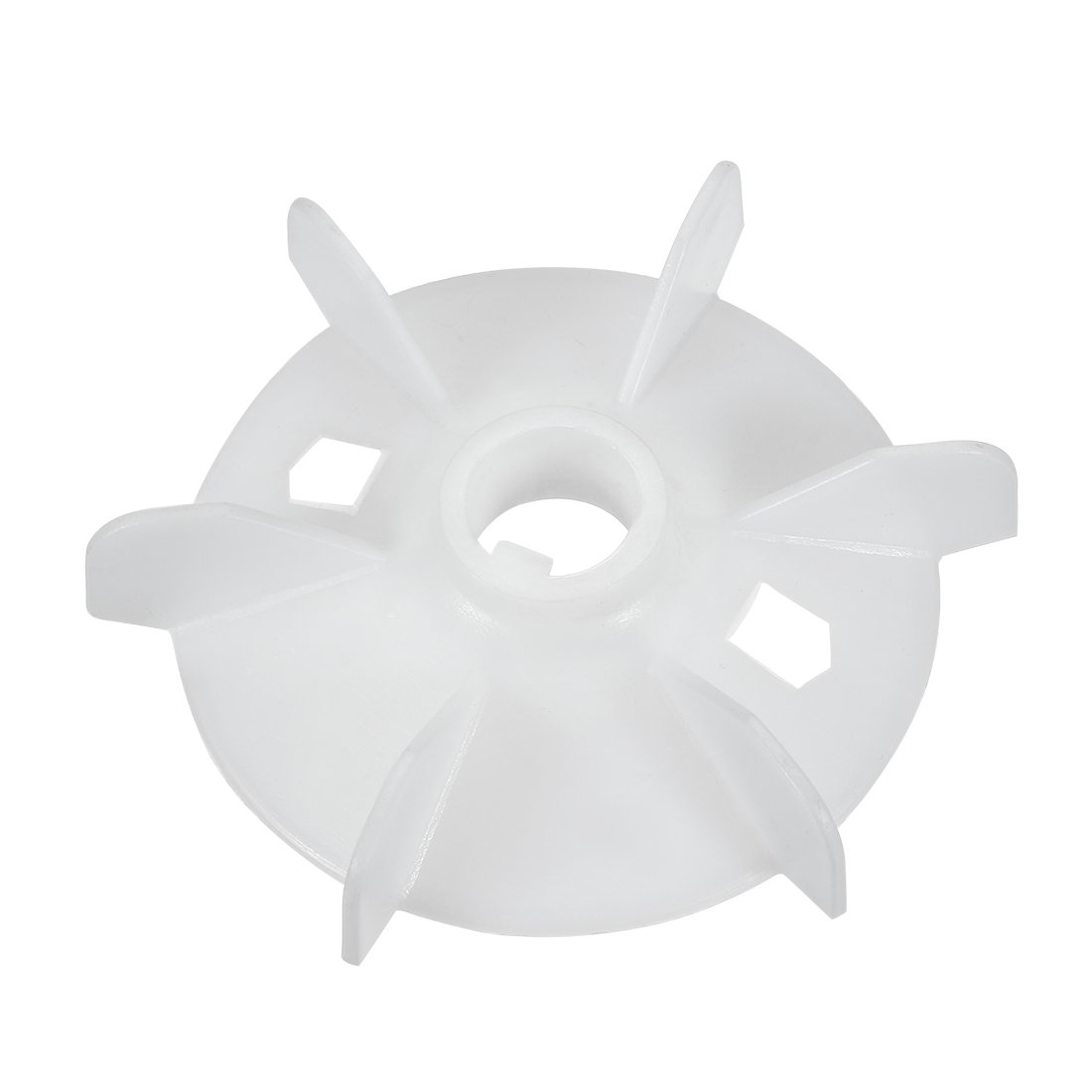 sourcing map 1Pcs 130 * 24mm Reemplazo de eje redondo Plástico blanco 6 Impulsor Paleta de ventilador del motor