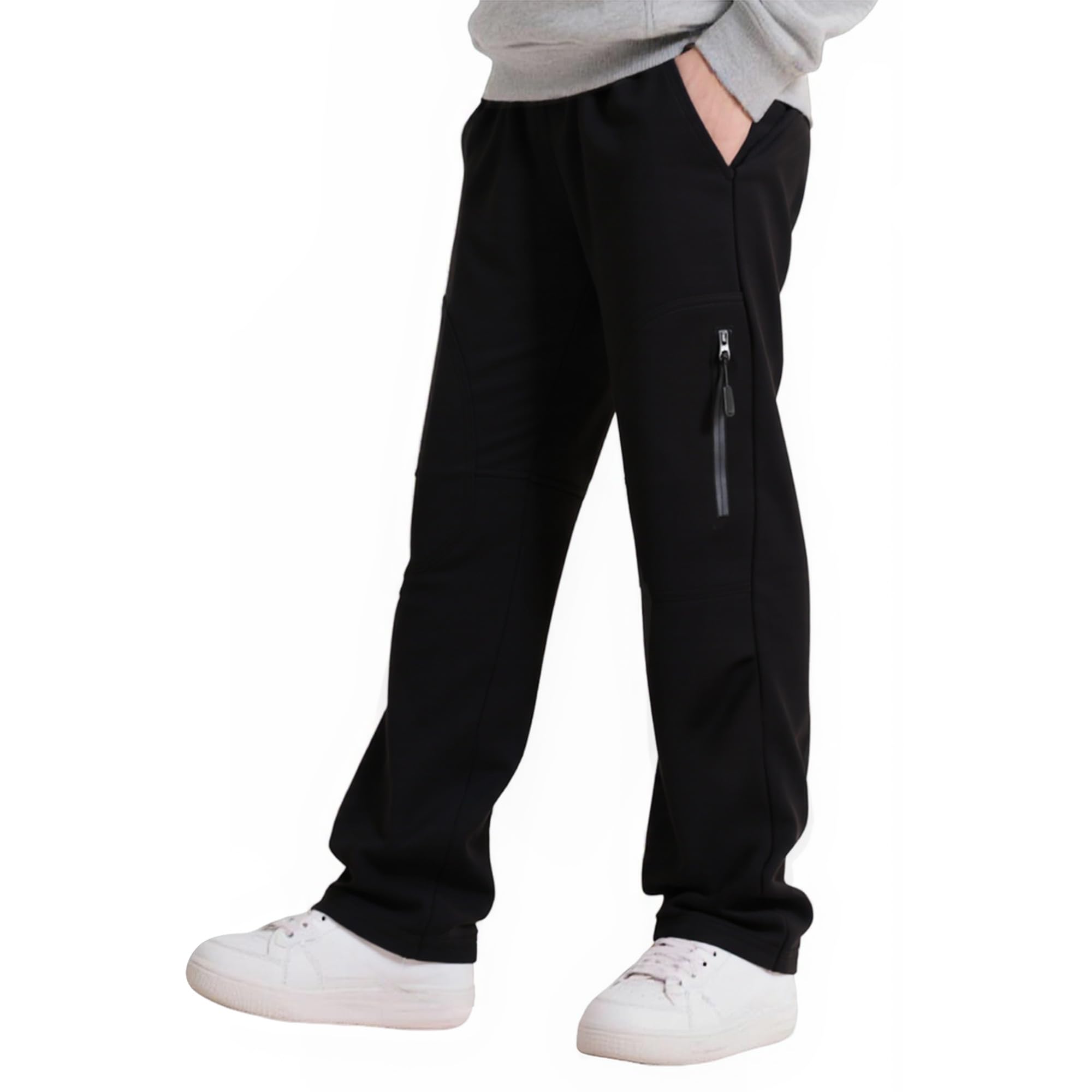 Pantalón Cargo Niños, Algodón Suaves Pantalón de Jogging con Multibolsillos, Pantalones de Chándal Ocio Transpirable Cintura Elástica Casual Streetwear para Niño Niña 5-13 Años