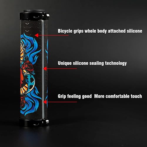 Miniatura 3 de Chooee - Puños de bicicleta de silicona, puños de manillar de gel de sílice con bloqueo para bicicleta de montaña MTB