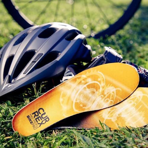 CURREX BikePro Insoles for Cycling, Bicycle & Motorcycle Riding &ndash; Arch Support Shoe Inserts w/Metatarsal Pads, Helps Reduce Fatigue + Improve Stability & Fit &ndash; for Men & Women &ndash; Medium Arch, Large