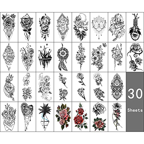 Soovsy 46 Sheets Full Arm Temporary Tattoo For Women With Bird Daisy Rose, Temporary Tattoo Sleeves For Girls Boys With Peony, Half Arm Fake Tattoos That Look Real For Men #TOP6