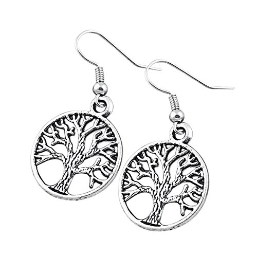 Preisvergleich Produktbild Hanessa Silber Baum Ohrringe Versilbert Lebensbaum Damen-Schmuck Baum des Lebens