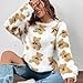 HGps8w Women's Cute Bear Plush Pajama Tops, Pullover Soft Fluffy Fleece Warm Sweatshirts Winter Comfy Fuzzy Lounge Sleepwear