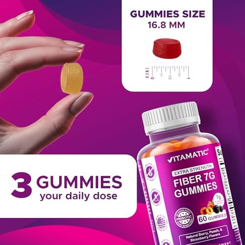 Vitamatic Extra Strength 프리바이오틱 7g 섬유, 펙틴 기반 젤리 60개 — 사진 5