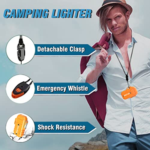 Torch Refillable Windproof Outdoor Gas Lighter - Adjustable Jet Flame, Fireplace, Fireworks, Grill, Camping, BBQ - Gifts for Men. (Orange) - Image 6