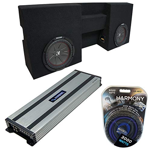Harmony Audio Compatible with 2005-UP Toyota Tacoma Double Cab Truck Kicker Bundle CompR CWR10 Dual 10