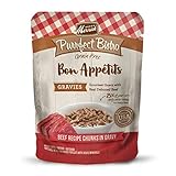 Merrick Purrfect Bistro Bon Appetits Premium Grain Free Wet Cat Food Topper, Beef Recipe Chunks in Gravy - (Pack of 24) 3 oz. Pouches