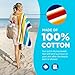 Kaufman - Joey Velour Colored Classic Multi-Color Stripe Beach & Pool Towel - Large 100% Combed Cotton Beach Towel - Soft & Absorbent Colorful Towels - 30