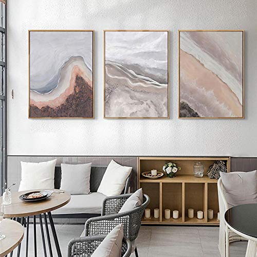Art mural marron beige affiche abstraite pour une décoration de salon scandinave