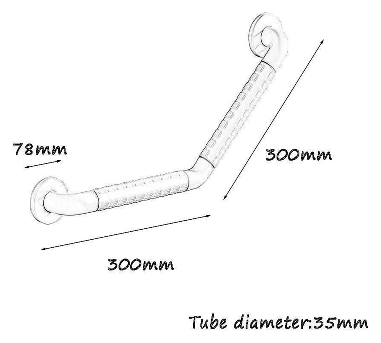 Baño para Agarraderas Asidero de seguridad antideslizante de acero inoxidable de 12 pulgadas, curvado for ducha, for montaje en pared.