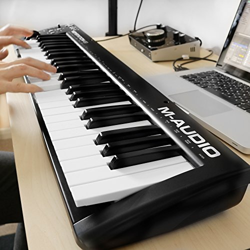 Image of M-Audio Keystation Portable 49-Keys MIDI Keyboard with Synth-Action Velocity and Studio Software (Black)