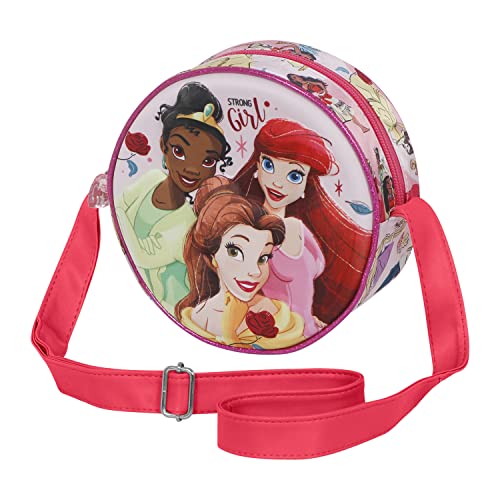 Preisvergleich Produktbild Disney Prinzessinnen Strong-3D Runde Schultertasche, Rosa