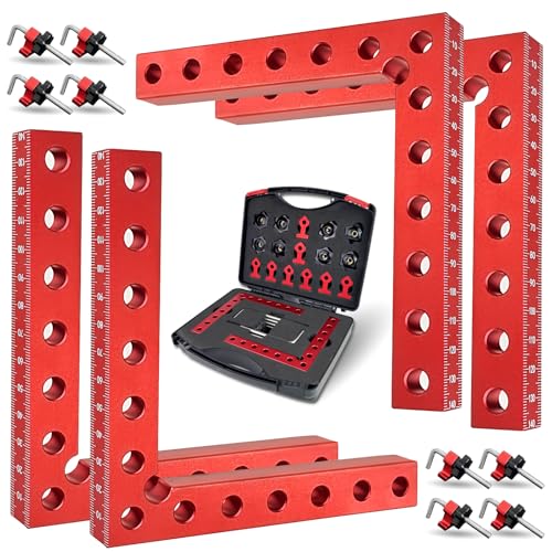 Corner Clamps for Woodworking - 90 Degree Clamp 4 Pack 5.5â€œx 5.5â€ Aluminum Alloy Right Angle for Woodworking Corner Clamp Toolsand Equipment L Square Aluminum Angle Clamp Tool