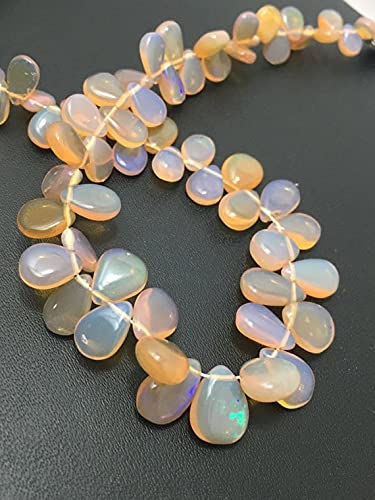 Opal Ethiopian Perle Welo Brune Briollette Lisse 5-10mm pour Création Bijou Collier DIY