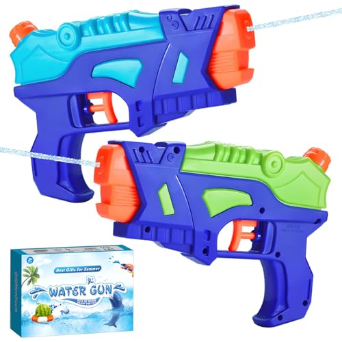 (2 Pack) Water Guns for Kids, Water Pistols Squirt Guns with Trigger for Outdoor Summer Swimming Pool Garden Beach, Best Summer Water Fighting Toys Gifts for Boys Girls, Training Toys for Dogs Cats