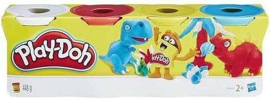 Play-Doh 4 Pack of Wild Non-Toxic Colors for Kids 2 Years and Up, 4-Ounce Cans (Dark Blue, Bright Green, Orange, Green)