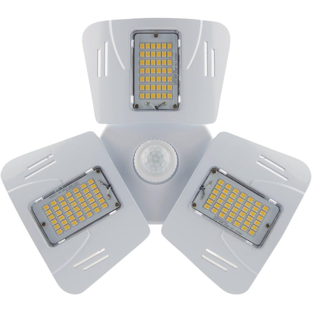 Satco S13119 - Luz de utilidad LED ajustable multihaz, 21,9 x 11 cm, 60 vatios/277 voltios, blanco frío, con sensor de movimiento integrado