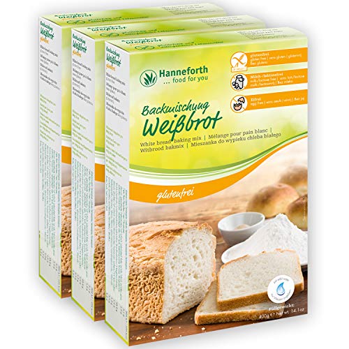 Glutenfreie Backmischung Weißbrot, Toastbrot | 3x400gr | Hanneforth