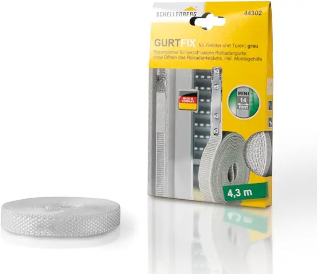 Schellenberg Rollladengurt Reparaturset 14 mm, 4,3 m - Rolladen Gurtband Reparieren