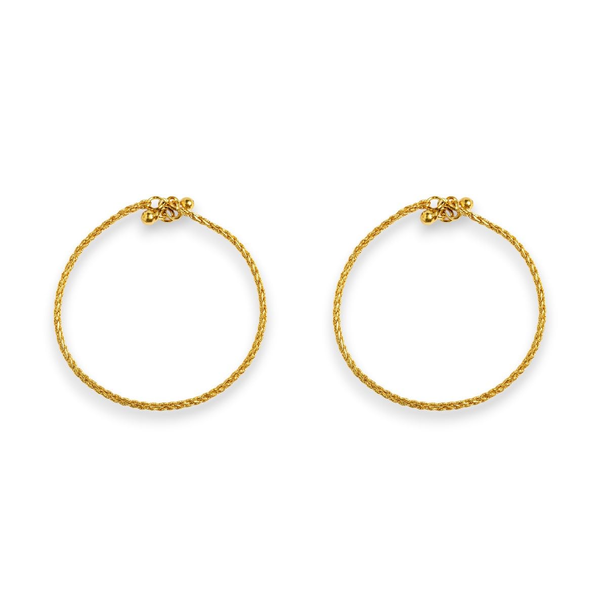 accessher Women's & Girls Traditional Gold-Plated Payal, Pajeb, Ankle, Leg Chain or Ankle Chain with Ghungroo Fashion Foot Jewellery for Gift-picture-21