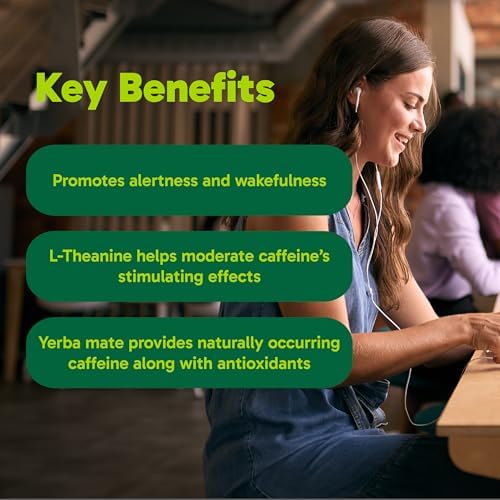 Organika Canadian-Made L-Theanine + Caffeine | Natural Yerba Mate Caffeine & L-Theanine Blend | Focus, Alertness & Calm Energy | 60 vegetarian capsules — view 2