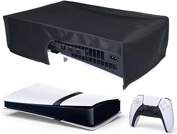 Cover Horizontal for PS5 Pro/PS5 Slim/PS5,PS5 Console Protective Cover Horizontal Dustproof,easy to remove Custom designed for PS5 Pro Console Disc Edition & Digital Edition (Black Horizontal)