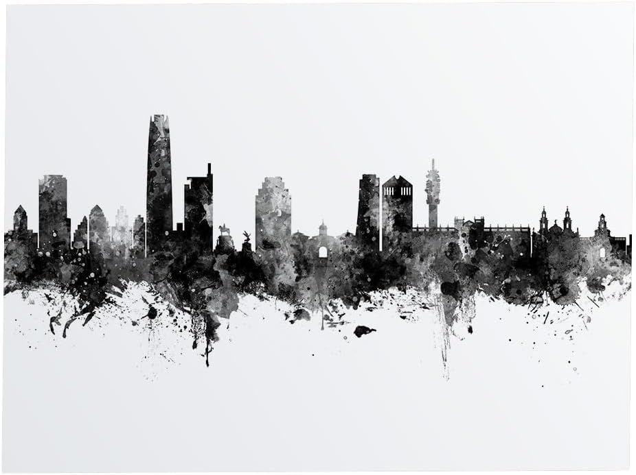 Santiago de Chile Skyline art print poster, unframed -8576