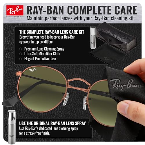 Image of Ray-Ban RB3447 ROUND METAL Round Shaped Sunglasses for Men with Official RAYBAN Eyewear Kit