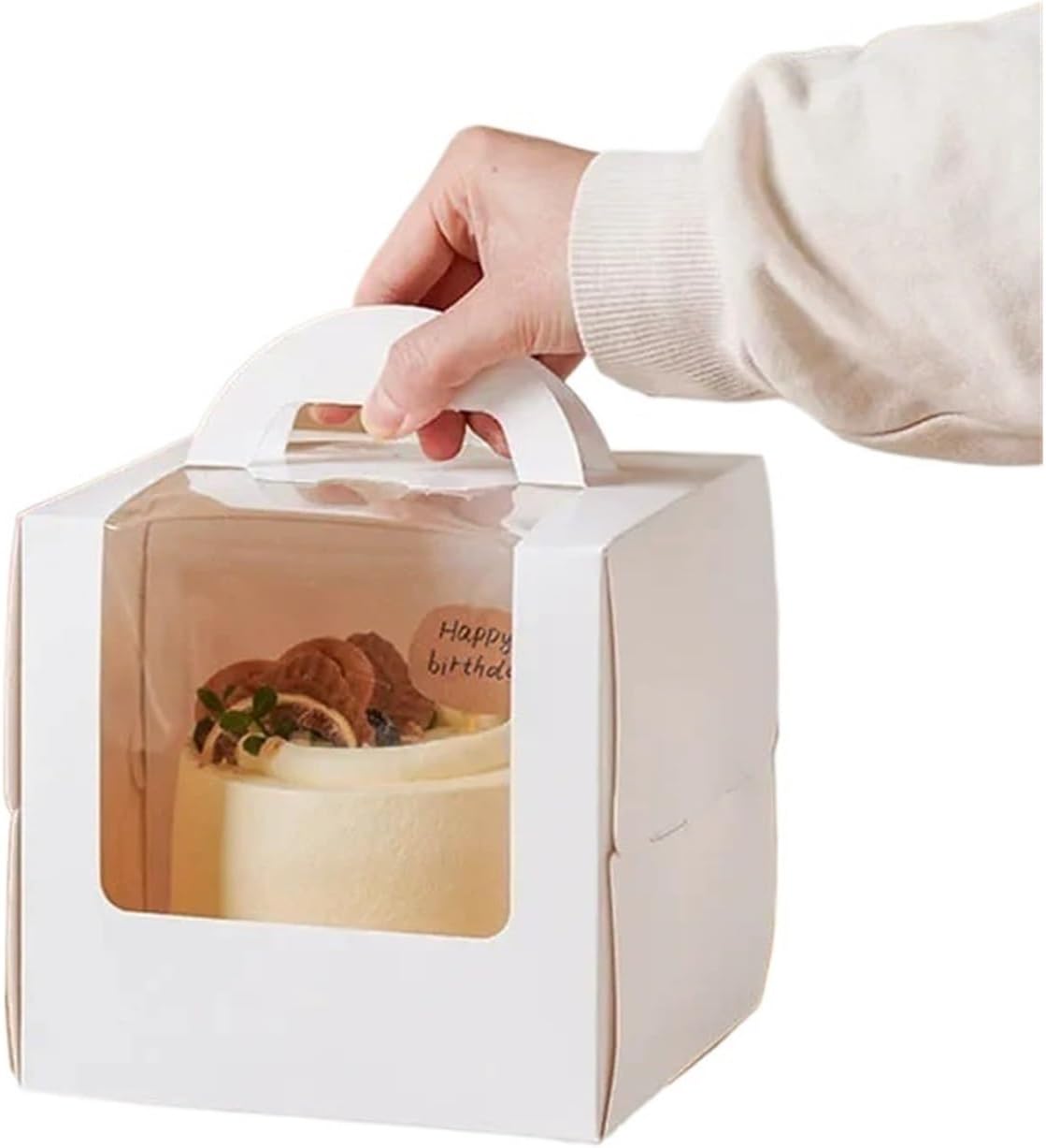 Cupcake Boxes 60Pcs Cake Boxes with Window - Portable Cupcake Muffin Packaging for Home Party Baking(13x13x10cm)