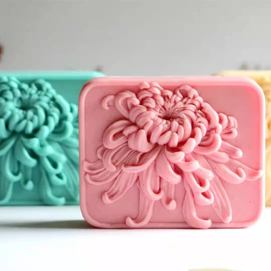 I-Best New Chrysanthemum Handmade Soap Mold 3D Daisy Silicone Molds for Soap Candle Wax Making Decorated Gypsum Resin Craft Mould Newflower