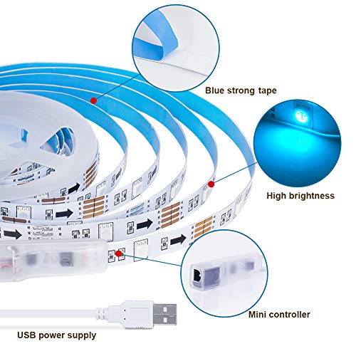 Vilsom Led Strip Lights, 20Ft Usb Led Light Strip Kit With Remote Control, Rgb 5050 Color Changing Led Lights For Tv Backlight, Bedroom, Room, Home Decor, 2 Rolls 10Ft #TOP3