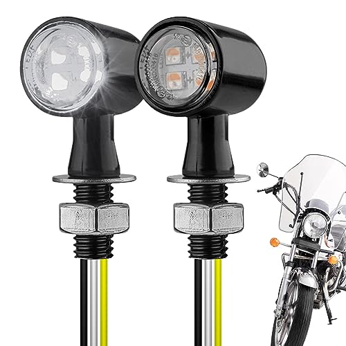 Sinais de direção LED para motocicleta, 2 unidades de piscas LED de metal, Sinais de volta conduzido