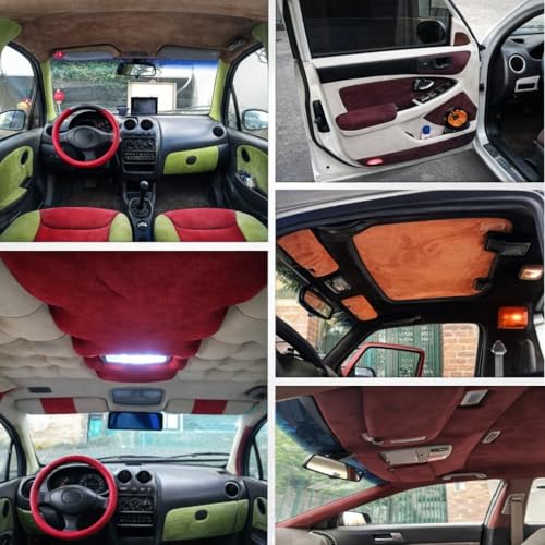 Image of Suede Fabric Wrap - Self Adhesive Film Sticker Silky Decal Sheet for Car Interior Furniture Upholstery DIY Elastic Stretch Peel and Stick (White, 17.5 in x 70 inch)