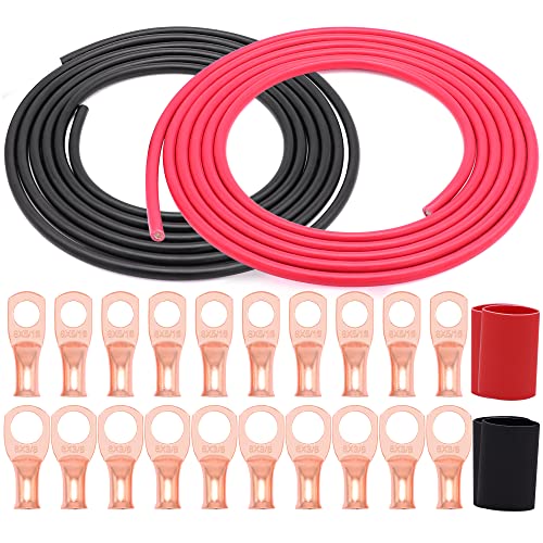 Taukealugs 8 AWG Battery Cable Kit with Lugs & Heat Shrink
